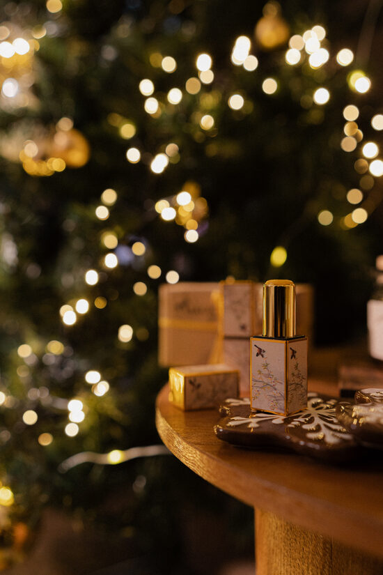 Lūpu balzams ar smiltsērkšķiem un mango (bēšs ar ziediem un putniem)